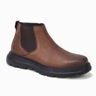 Bota Botina Bronx Masculina Em Couro Marrom Confortavel Leve Cano Medio