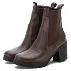 Bota Botina Cano Curto Feminino Elásticos Laterais Salto Grosso Leve Moda Casual Mulher Elegante