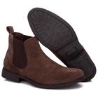 Bota Botina Chelsea Boots em Couro Café