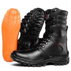 Bota Botina Coturno Militar Couro Masculino Palmilha Em Gel - Preto