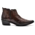 Bota Botina Country Masculina Couro Zíper Conforto Moderna