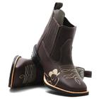 Bota Botina Country Texana masculina Bico Quadrado cavalgada