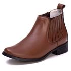 Bota Botina Couro Feminino Cano Curto Estilo Elástico Moderno Bico Fino Salto Baixo Confortável