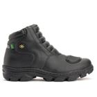 Bota Botina Couro Legítimo Preta Motoqueiro Masculino Adventure