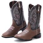 Bota Botina Feminina Texana Country De Couro Bordada Rodeio