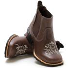 Bota Botina Infantil Confortável Country Bordada Cavalo Prata- 35- RHL BOTAS