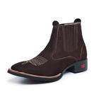 Bota Botina Masculina Country Texana Couro Cano Curto Bico Quadrado