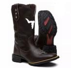 Bota Botina Texana Country Masculina Vazada Marrom