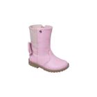 Bota Cano Alto Infantil Feminina Ortopé Baby Boot Couro com Laço Rosa