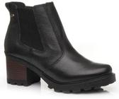 Bota Cano Baixo Pegada Feminina Couro Preto 281322