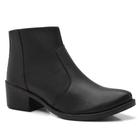 Bota Cano Curto Moda Casual Feminino Bico Redondo Zíper Sola Leve Estilo Conforto