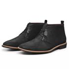 Bota Cano Curto Moda Casual Rustico Feminino Sola Leve Bico Redondo Cadarço Mulher Fashion