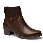 Bota Cano Curto Salto Baixo Feminina Mississipi Marrom Q8463