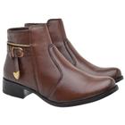 Bota Cano Curto Yoyo Store com Ziper Sola Borracha Detalhe em Costura e Metal