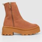 Bota Cano Médio Petite Jolie Knit Tratorada Feminina