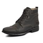 Bota Casual Coturno Masculino Couro Legítimo Fóssil Encerado Zíper Lateral Caparellus - 4200 - Café