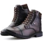 Bota Casual Dhl Zíper Perfuros Masculina Marrom