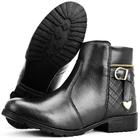 Bota Casual Feminina Ankle Boot SapatoFran Cano Curto com Zíper