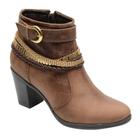 Bota Casual Feminina Cano Curto Couro Comfort Havana 2360 F008