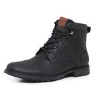 Bota Casual Masculina Couro Legítimo Casual Worker Lecas - 9150 - Preto