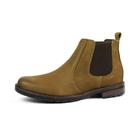 Bota Chelsea Elástico Bico Redondo Couro Legítimo Graxo Worldstock - 001 - Castor