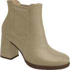 Bota Chelsea Elisete Salto Alto Areia