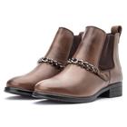 Bota Chelsea Feminina Couro Moderna Estilo Conforto