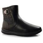 Bota Comfort Flex Cano Curto Feminina Preta