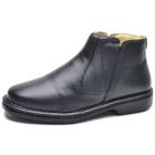 Bota Comfort Masculino em Couro Palmilha Gel Cla-Cle Preto