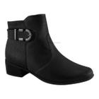 Bota Comfortflex 2386301 Salto Grosso Alto Ziper Fivela Feminino