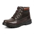 Bota Coturno Aventura Casual Couro Masculino Cano Curto Solado Tratorado Robusto Confortável Urbano