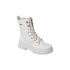 Bota Coturno Cano Alto Feminino Dijean Solado Tratorado Off White