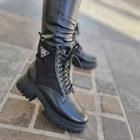 Bota Coturno Cano Curto Couro Preto Raphaella Booz