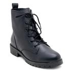 Bota Coturno Cano Curto Estilo Mix 27100 Preta