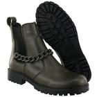 Bota Coturno Casual Couro Feminino Cano Curto Elástico Moda Corrente Confortável Sola Tratorada