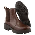 Bota Coturno Casual Couro Feminino Estilo Elástico Moda Minimalista Resistente Sola Tratorada