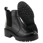 Bota Coturno Casual Couro Feminino Estilo Elástico Moda Minimalista Resistente Sola Tratorada