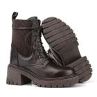 Bota Coturno Casual Feminina Dorf Couro Brown