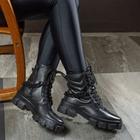 Bota Coturno Casual Feminina Dorf Couro Preto 