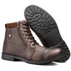 Bota Coturno Casual Masculina Estilosa Em Couro Cano Médio Zíper Cadarço