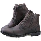 Bota Coturno Casual Ziper Masculino Marrom Dhl