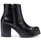 Bota Coturno Couro Feminino Zíper Moda Elegante Moderno Resistente Salto Alto Tratorado