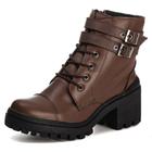 Bota Coturno em Couro Autem Originals com Tiras Detalhe Fivela Ziper e Cadarço