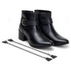 Bota Coturno em couro legitimo 3x1 com acessorios
