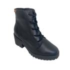 Bota Coturno Fem Bottero Couro Burnish Preto Onix 349101-1