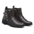 Bota Coturno Feminina Ankle Boot Cano Curto Salto Baixo Textura Cobra Zíper E Enfeite