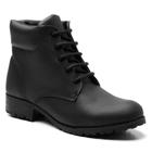 Bota Coturno Feminina Cadarço Cano Baixo Conforto Casual