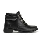 Bota Coturno Feminina Cano Curto Salto Baixo Zipe Estilo Outono Inverno 25