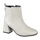 Bota Coturno Feminina Salto Grosso Bico Quadrado Cano Curto - LAZZLU