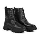 Bota Coturno Feminina Sandro Moscoloni Couro Tratorada Corrente Alexas Black